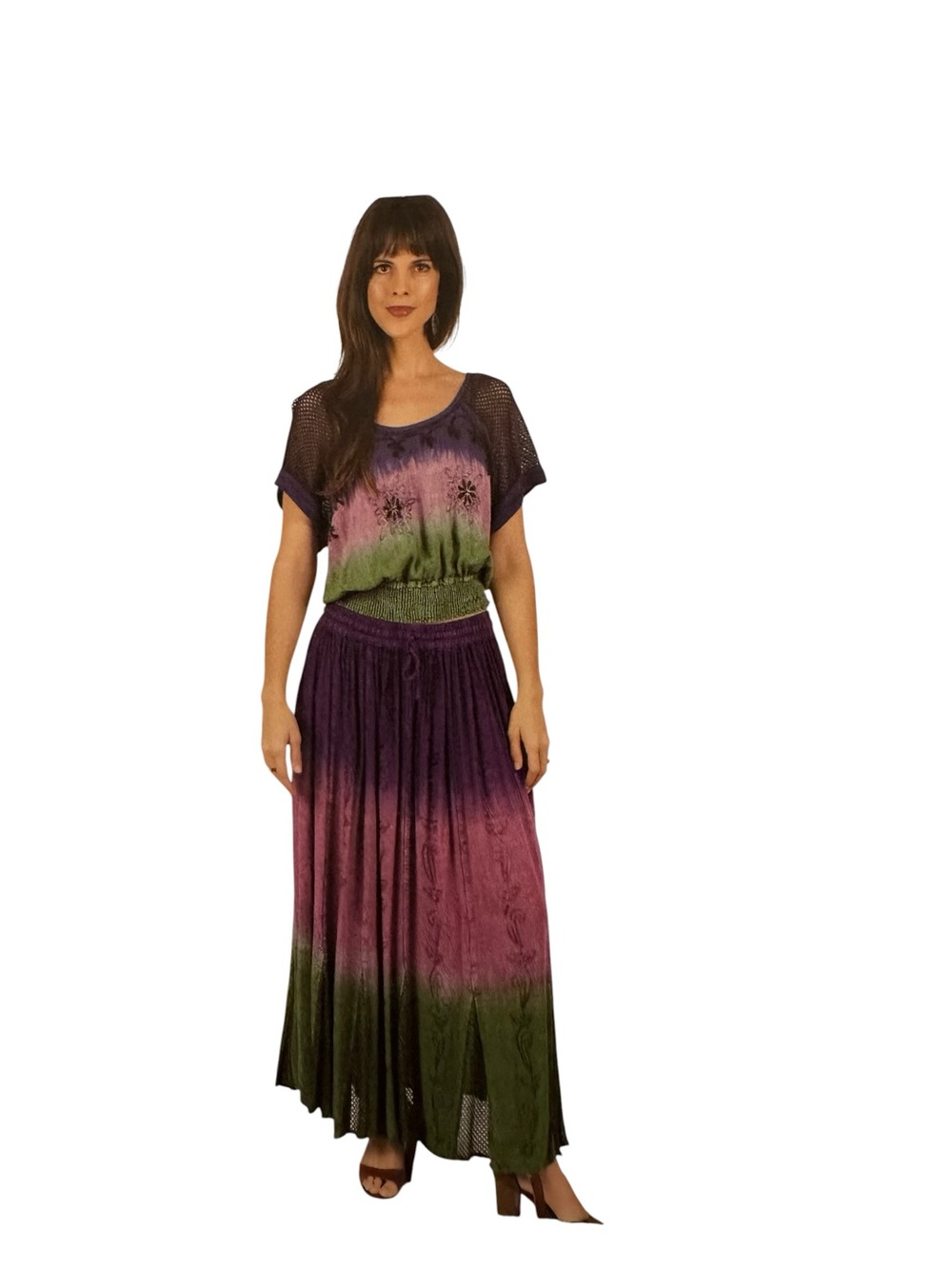 NWT. Sacred Threads Multicolor Embroidered Crop Top. BL/RD10 - Picture 3 of 3